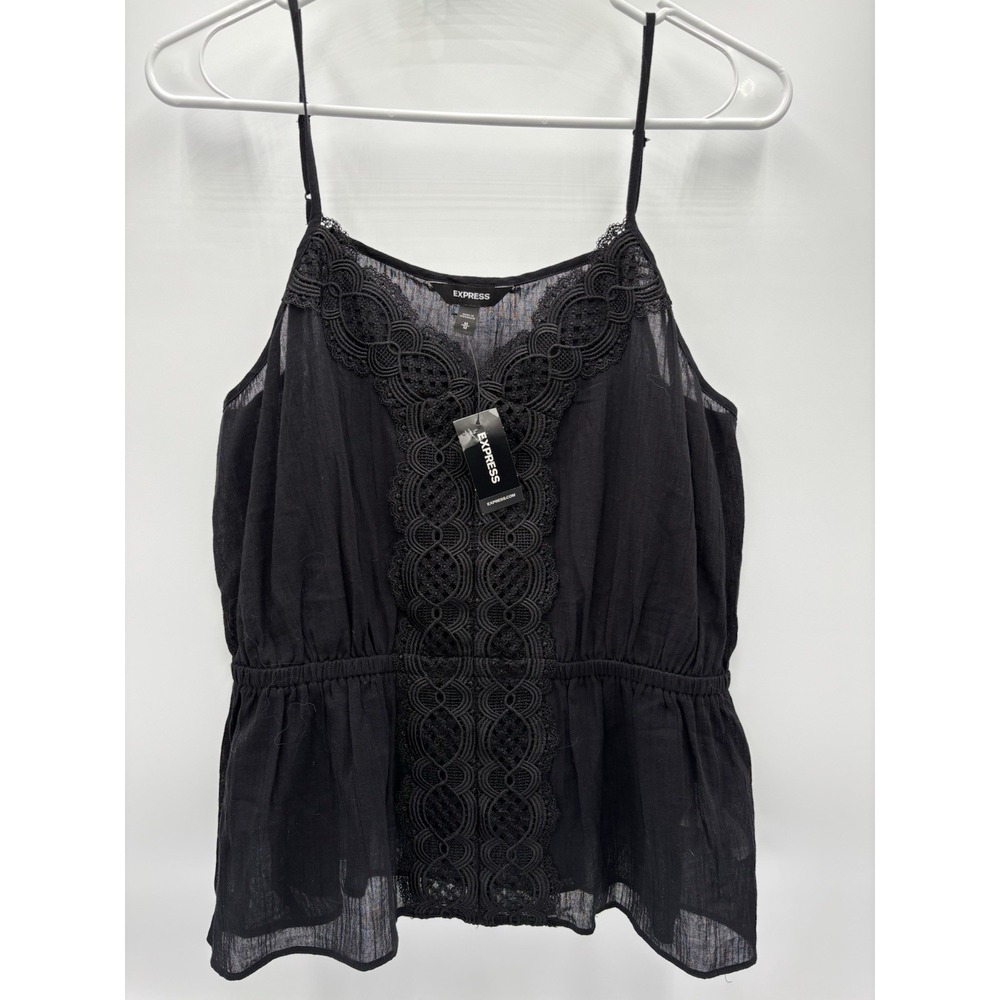 Express Black Lace Trim M fairy grunge Boho Sheer Babydoll romantic grunge - Picture 2 of 9